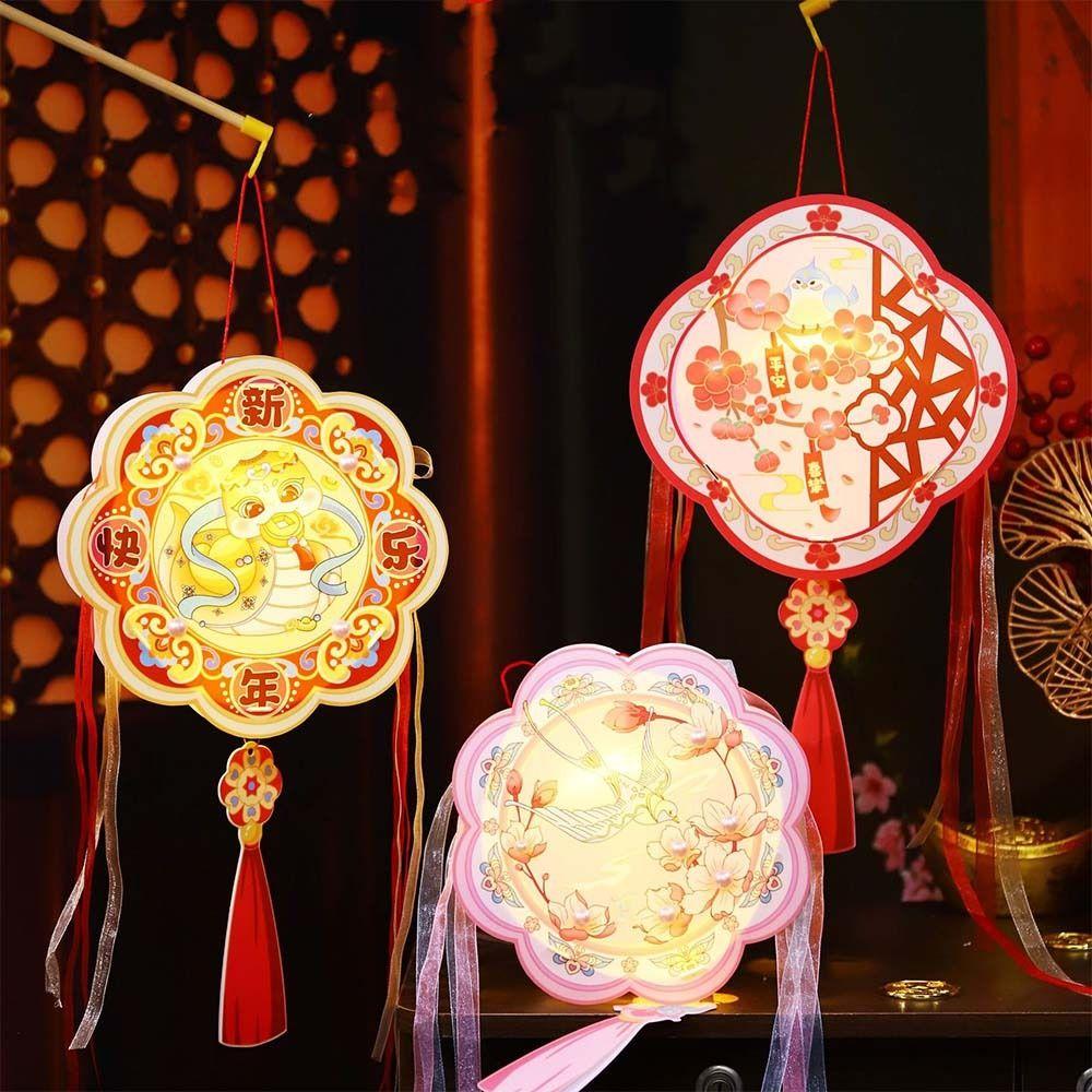 Traditional 2025 Snake Year Portable Lantern PVC Children Handheld Lantern  Mid-Autumn Festival