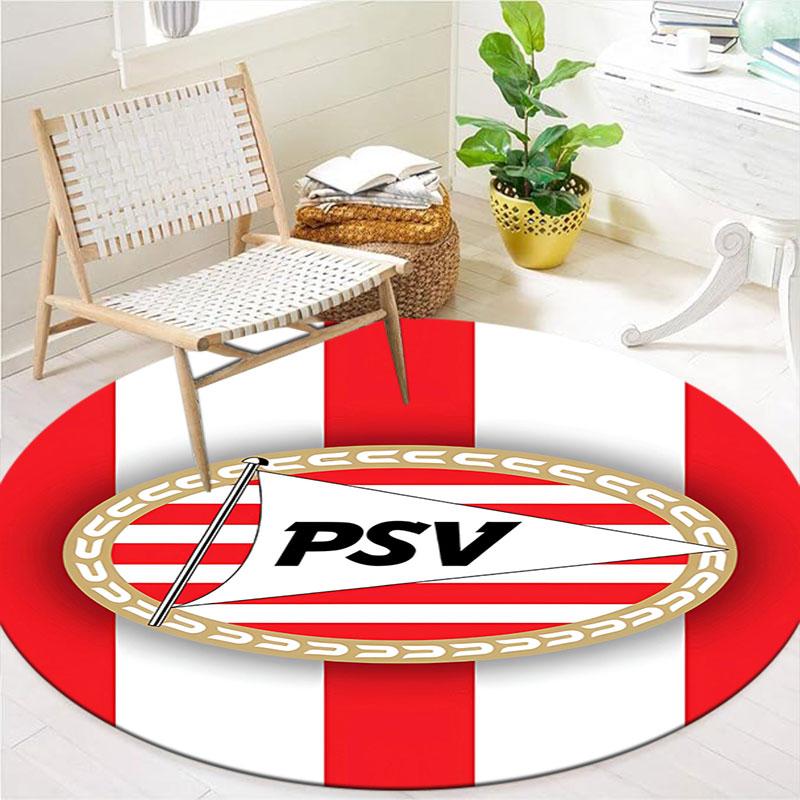 PSV Eindhoven Round Area Rug,Carpet Rug for Living Room Bedroom Sofa Playroom Decor,Non-slip Floor Mat
