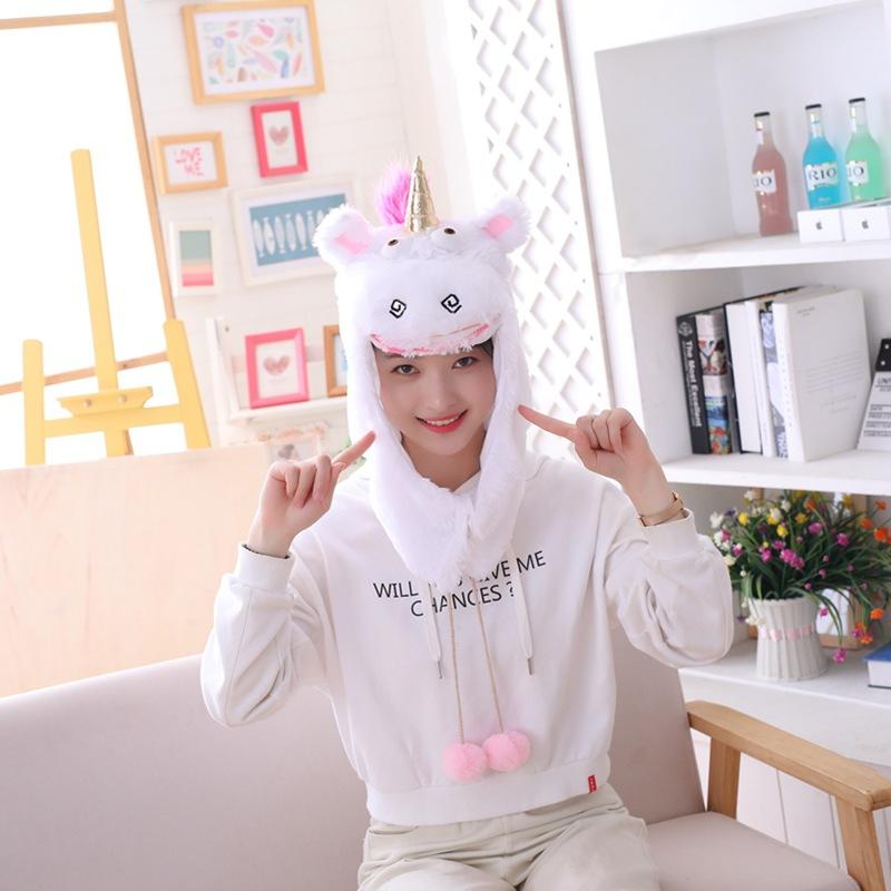 

Белая шапка-капюшон единорога «все включено», фотореквизит фотореквизит мультяшный капюшон плюшевая шапка 30*50CM0.2kg