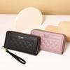 "Women's Long Handbag Wallet - Korean Style, Double Zipper, Large Capacity, Card Holder & Phone Bag"