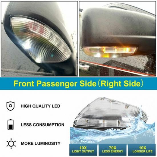 For 09-14 Dodge Ram 1500 2500 Passenger Mirror Turn Signal Puddle Light Lamp