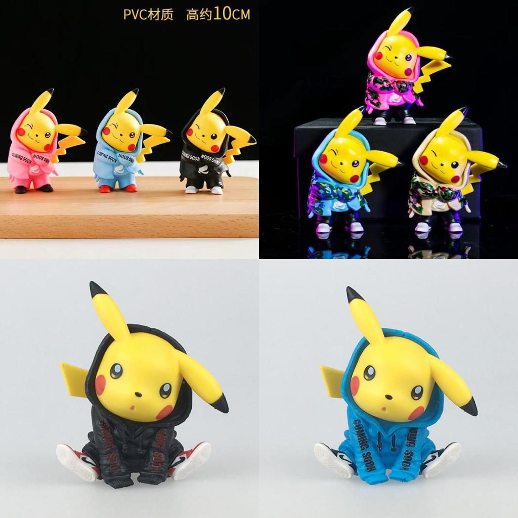 Pikachu Auto Dekoration Camouflage Outfit PVC Actionfigur Modell Kuchen Dekoration