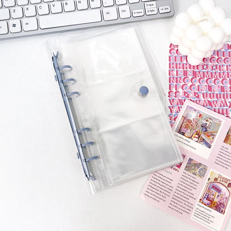 Korean Transparent Loose-Leaf Sticker & Photo Storage Album, A6, Multifunctional Journal for 3-Inch Photos
