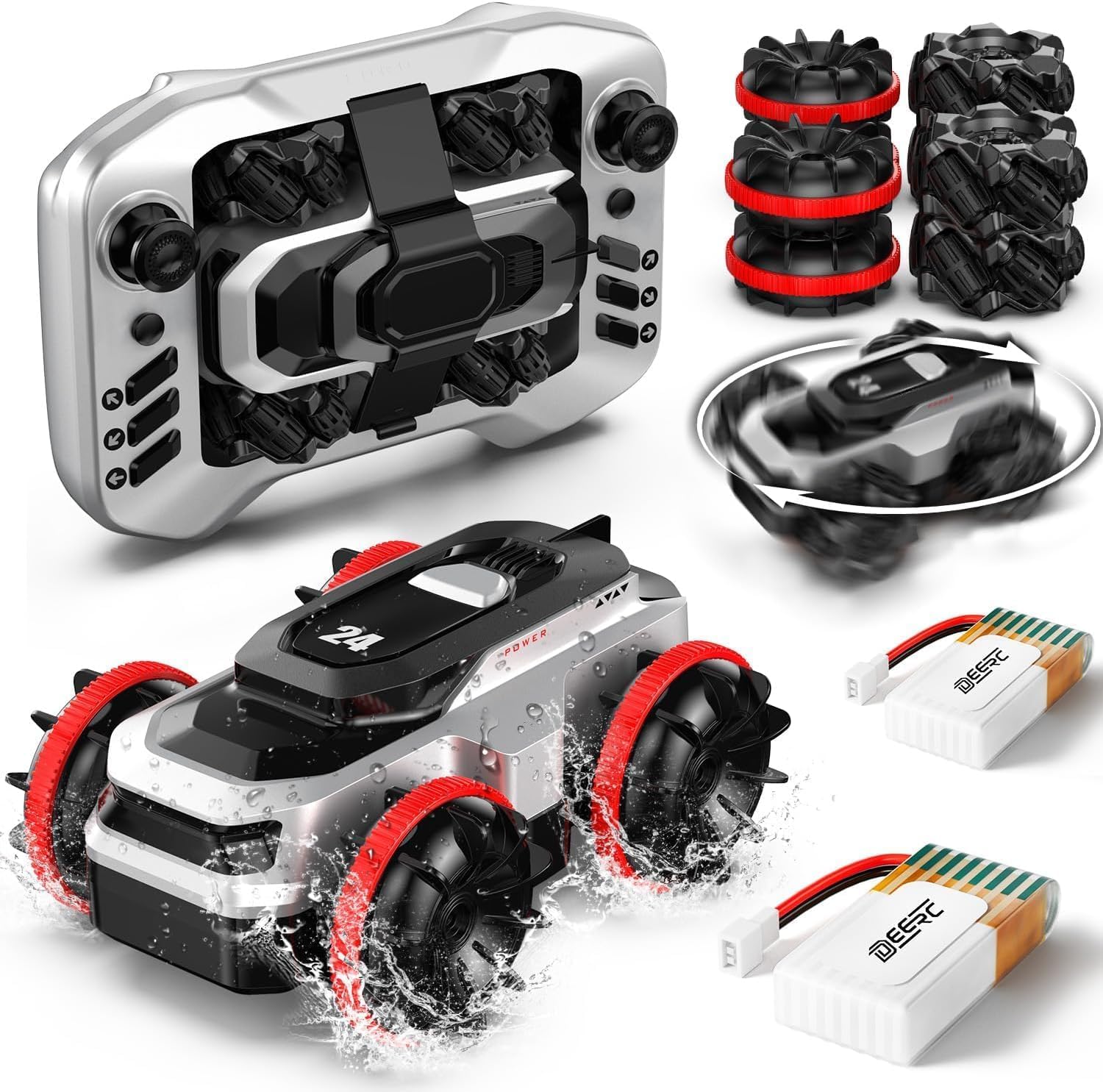 

DEERC RC Drifting Portable Interchangeable Wheel 50 Minutes of Operation High Includes 2 RC Car for Elementary and Middle School Greenery Day Gift