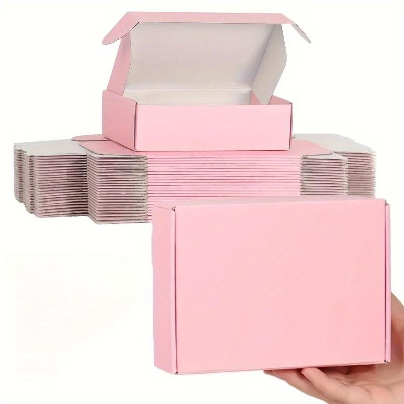 5 PCS Pink Shipping Boxes Pink Corrugated Cardboard Mailer Boxes Bulk for Packaging Small Business Mailing Gift