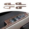 RT-TCZ for Chevy Silverado Power Window Switch Cover Trim Bezel for Chevrolet Silverado GMC Sierra 2022 Up Wood Grain Interior Accessories 4pcs