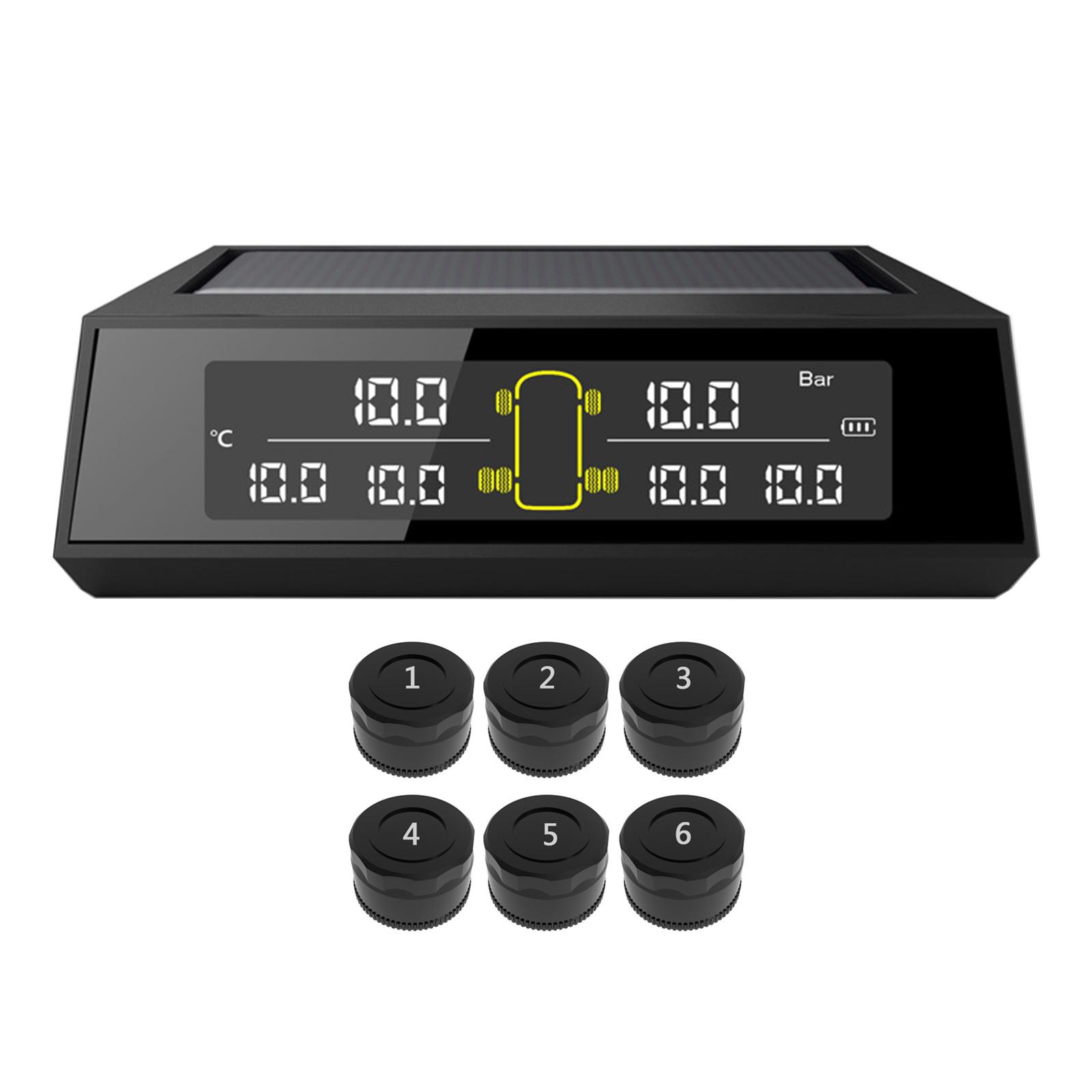 

Система контроля давления в шинах для внедорожников, 6 датчиков TPMS для прицепа, большой цифровой экран, большое расстояние срабатывания