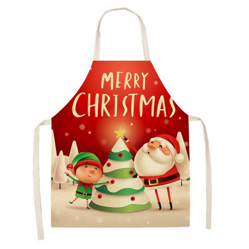 Linen Anti-Fouling Kitchen Apron with Halter Neck