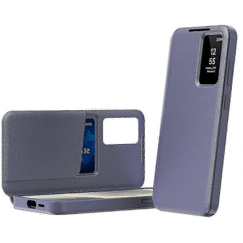 For Samsung Galaxy A56 5G Case with Card Holder Smart View Window L...