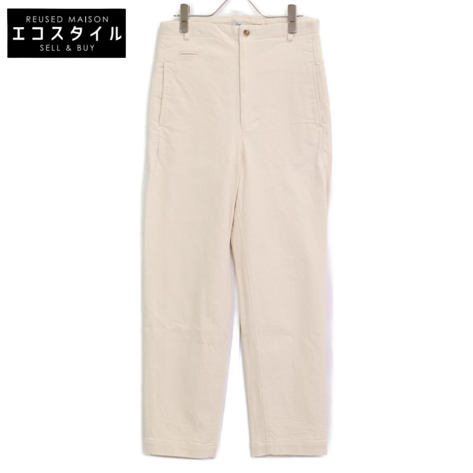 

Dhal Ivory no-tuck cotton straight pants Bottoms XS IvoryUsed