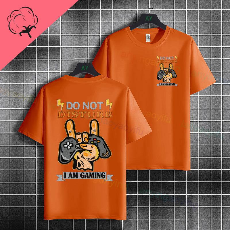 Funny Do Not Disturb Gaming Mode Activated Graphic Tshirt Casual 100cotton Short Sleeve Tshirt For Gamer Boys Girls Daily Wear