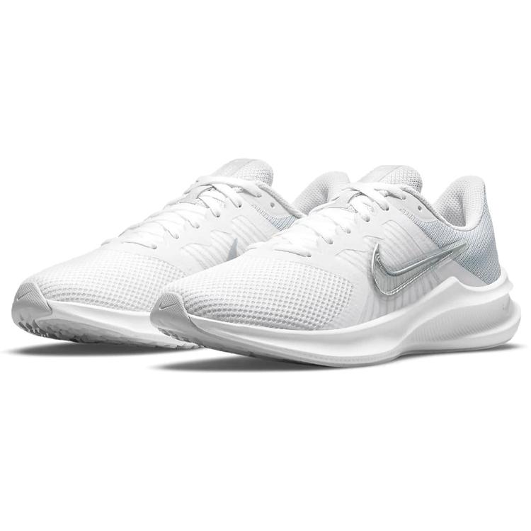 Nike Downshifter 11 Weiß Metallic Silber Damen CW3413-100