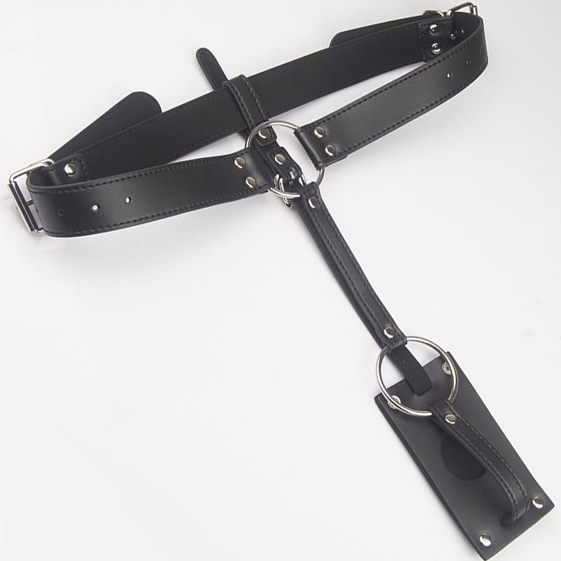 BDSM Buckling Butt Plug Harness with Cock Ring,Leather Chastity Belt Bondage,Strap-on Underwear Cockring,Sex Toys For Couples