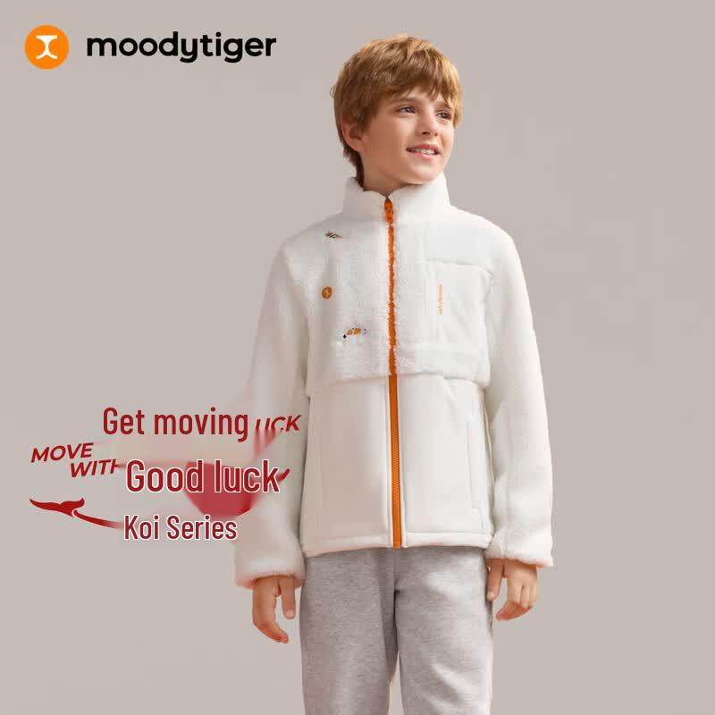 Детская ветрозащитная флисовая куртка Moodytiger с воротником-стойкой 130