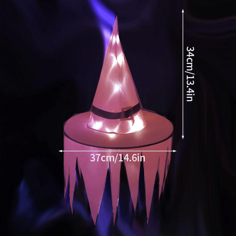 Chapéu de Bruxa LED Decoração Halloweeen Exterior Chapéu LED Bruxa Cosplay Dia dos Mortos Mexicano Festa Bola Mago Cosplay Para