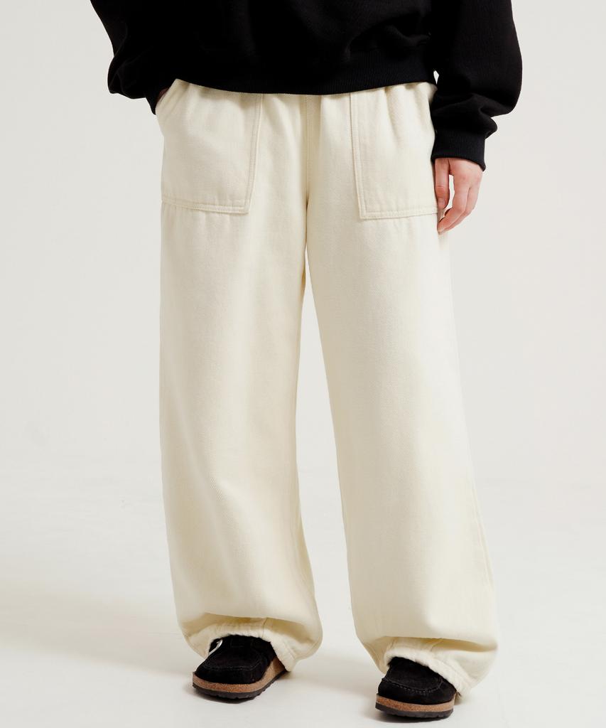 WV PROJECT S'Mores Cotton Brushed Elastic Waist Pants Cream Jnlp7733