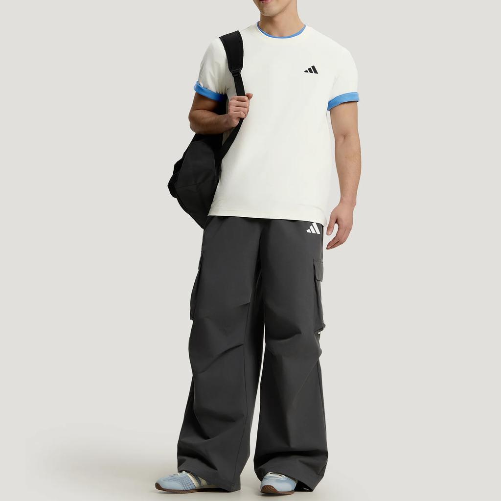 adidas Sports Casual Knitted Crew Neck Pullover Short Sleeve T-Shirt Unisex Tops KU6396