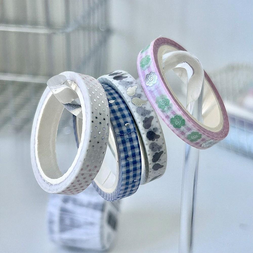 Vintage Style 4 Rolls Washi Tape Set Adhesive Crafts Making Journal Tape Multi-Pattern DIY Journals Tape Notebook Decoration