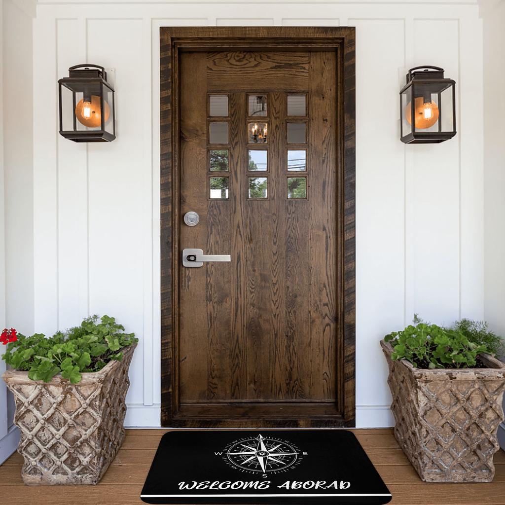 Nautical Compass Front Door Mat Anti-Slip Outdoor Quick Dry Captain Anchor Boat Doormat Kitchen Balcony Entrance Rug Carpet