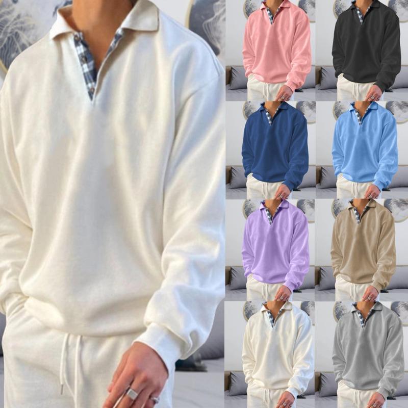 

Autumn Long-sleeved V-neck Men s Loose-fitting Hoodie S рожевий