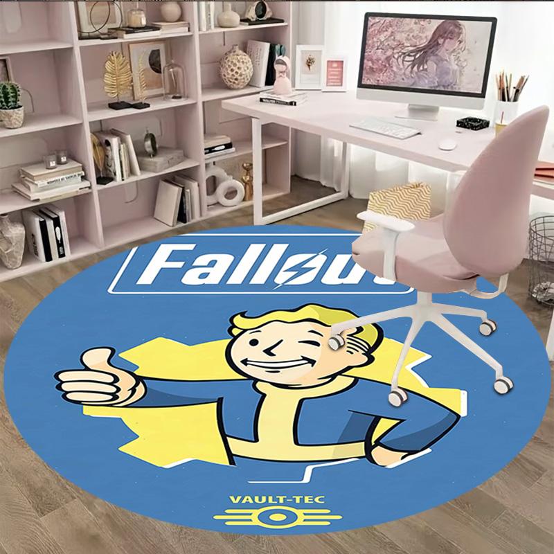 1pc NUKA-BOMBS Fallout1 Print Round Carpet Chair Round Carpet Suitable for Bedroom Living Room Home Decorative Carpet