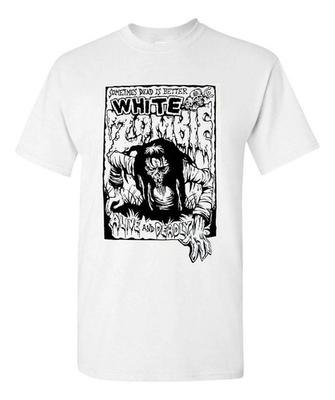 Unisex Shirt Cotton Oversize Large Size Com O Logotipo Do Cd White Zombie Dead Is Better Al