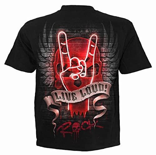 Spiral Live Loud (Unisex Black Short Sleeve TShirts) Large S