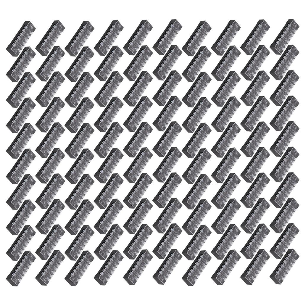 TB‑1506L 100pcs Terminal Block Set 6 Positions Dual Row 600V 15A Screw Terminal Strip Blocks