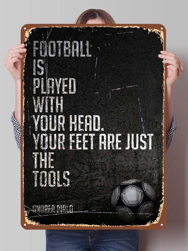 Andrea Pirlo Football Player Metal Posters Wall Art of Murals Custom Made Metal Tin Sign Plaque for Wall Decoration Retro Decor