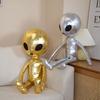 Children Alien Pillow Cute Plushie Stuffed Animal Doll Emotion Alien Doll Toy Funny Faux Leather Cover Throw Pillow