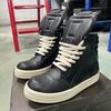 R-o Klassische Sneaker Schwarzes Leder High Top Schuh Herren Sneaker Reißverschluss Rindsleder Damen Freizeitschuhe Schnürstiefel Geobasket Stiefelette