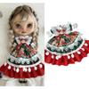 For Blythe Doll Winter Flower Coat Outfit Clothing Princess Dress Skirt Lace Maid Fastfood M Clothes OB24 OB22 1/6 Accessories