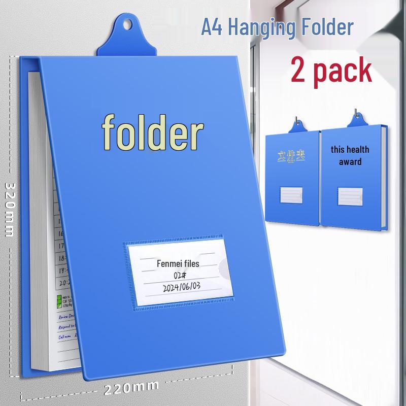 A4 Vertical Hanging File Box with 20 Clipboard Folders - Office Storage for HR & Finance