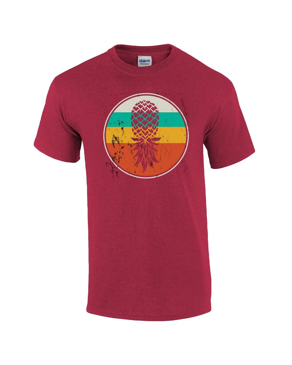 Trenz Shirt Company Distressed Retro Circle Upside Down Pineapple Adult Unisex S