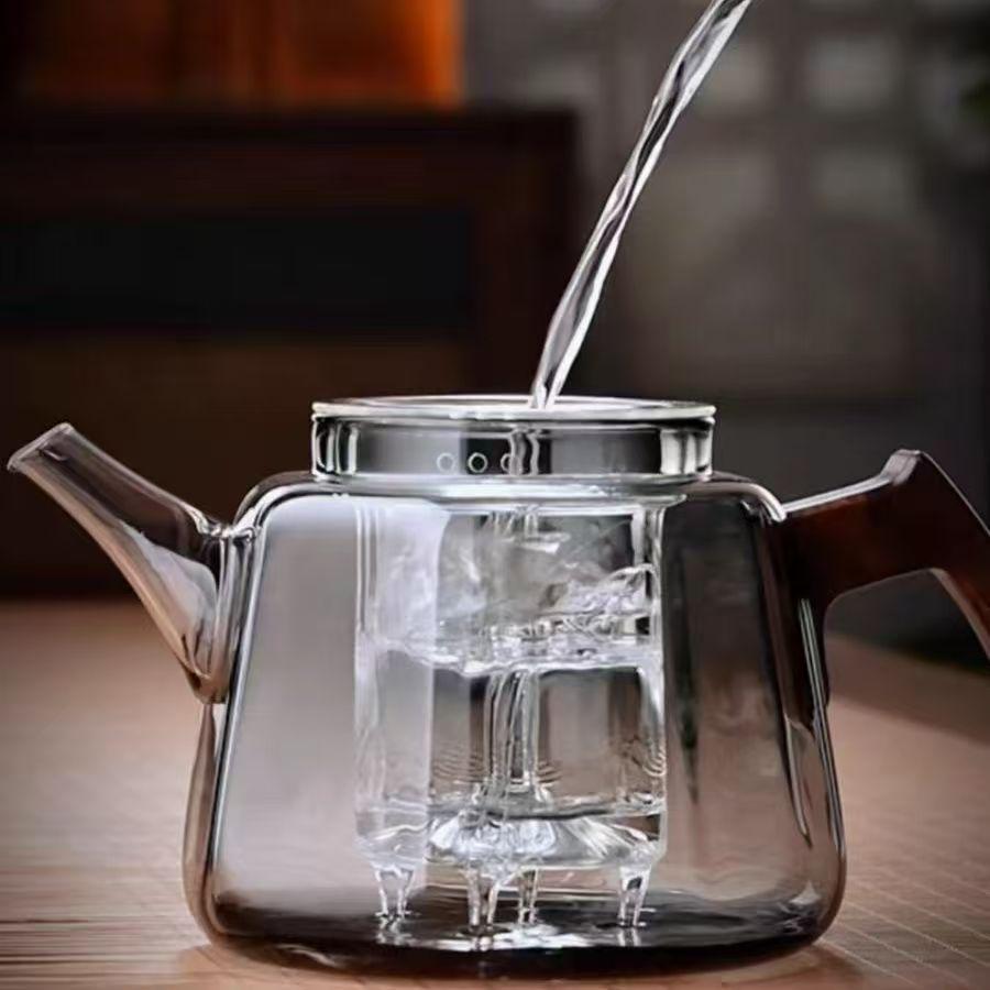 High-Temperature Resistant Glass Teapot with Large Capacity for Electric Stove and Fireplace Use