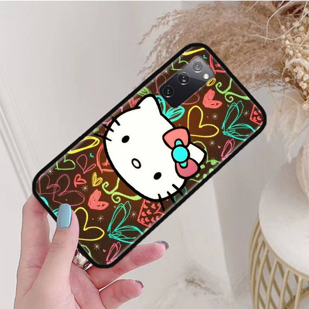 Black Case for Samsung Note 20 Lite S24 Ultra S23 A03 A05 A06 A11 A71 A15 A16 A13 A24 A25 A33 A52 A53 A50 M55 M35 Plus L-22 Hello Kitty