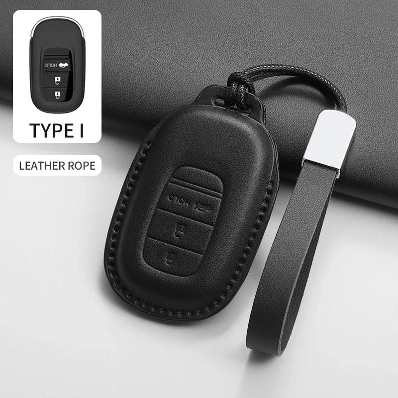 Auto Key Fob Case Cover Housing Remote Fit For Honda Fit For Civic Fit For Accord Fit For Cr-V Fit For Hr-V Fit For Pilot Pu Key Fob Auto