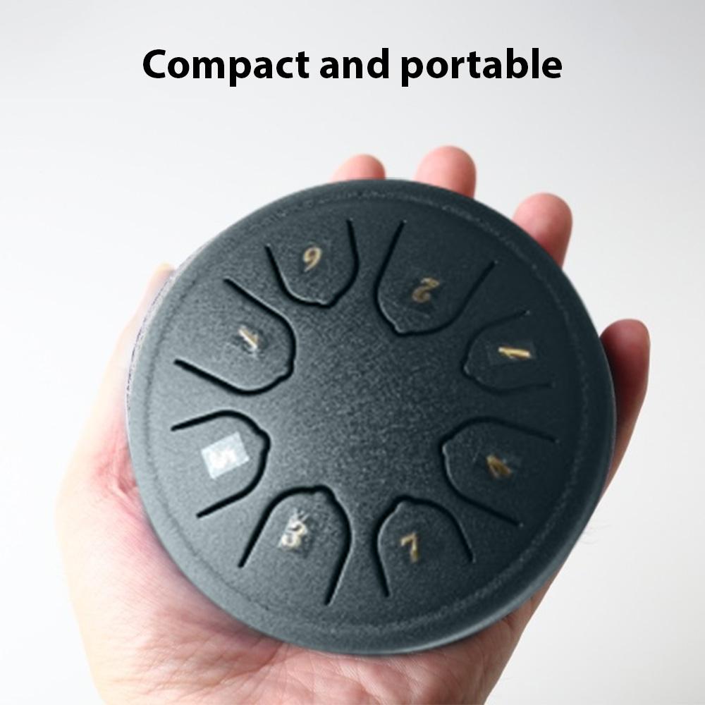 Steel Tongue Drum 4 Inch 8 Notes C Key Percussion Instrument Portable Balmy Drum with Drum Mallets for Meditation Yoga