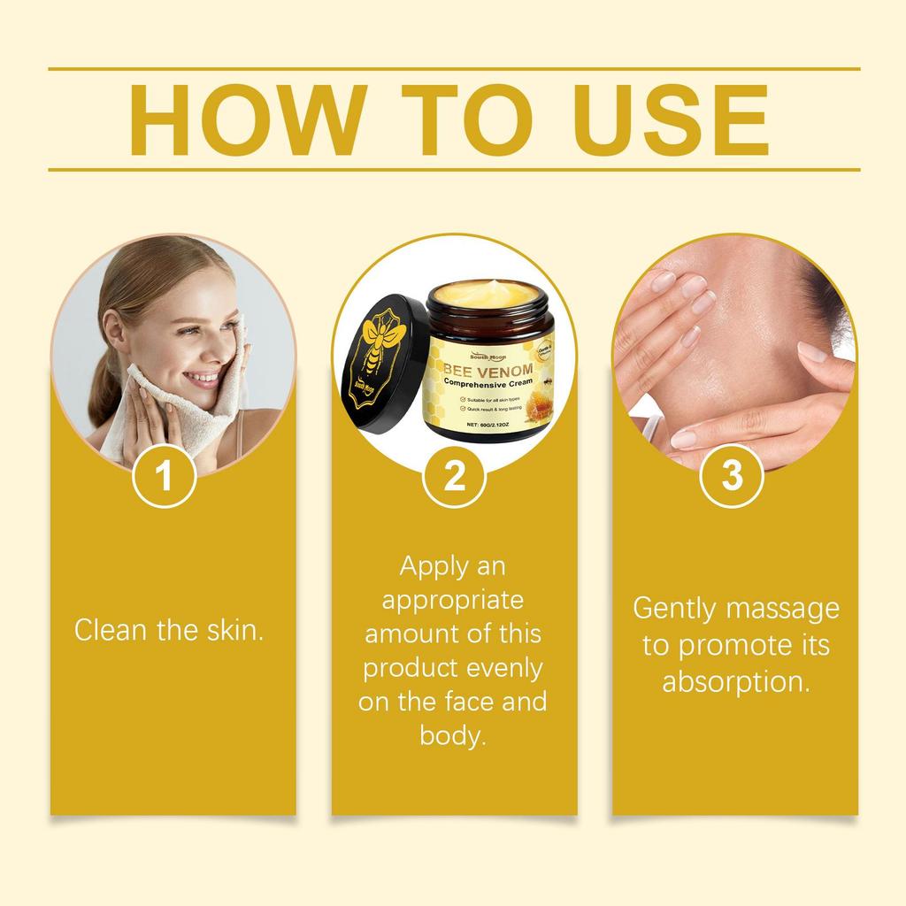 Premium Gentle Moisturizing Cream for Soft, Smooth, and Nourished Skin - Daily Bee Venom Skincare Hydrating Cream