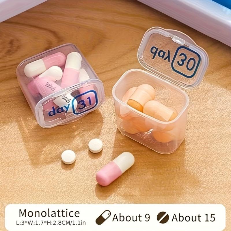 1PC travel portable 31-grid small medicine box, monthly independent storage medicine box digital transparent household medicine box, 11 * 3.93lnch