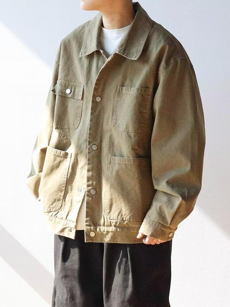 2025 Autumn/Winter Men's Casual Loose Lapel Workwear Jacket