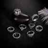 European and American vintage ethnic style lotus ring for the index finger joint8Set of gemstone rings