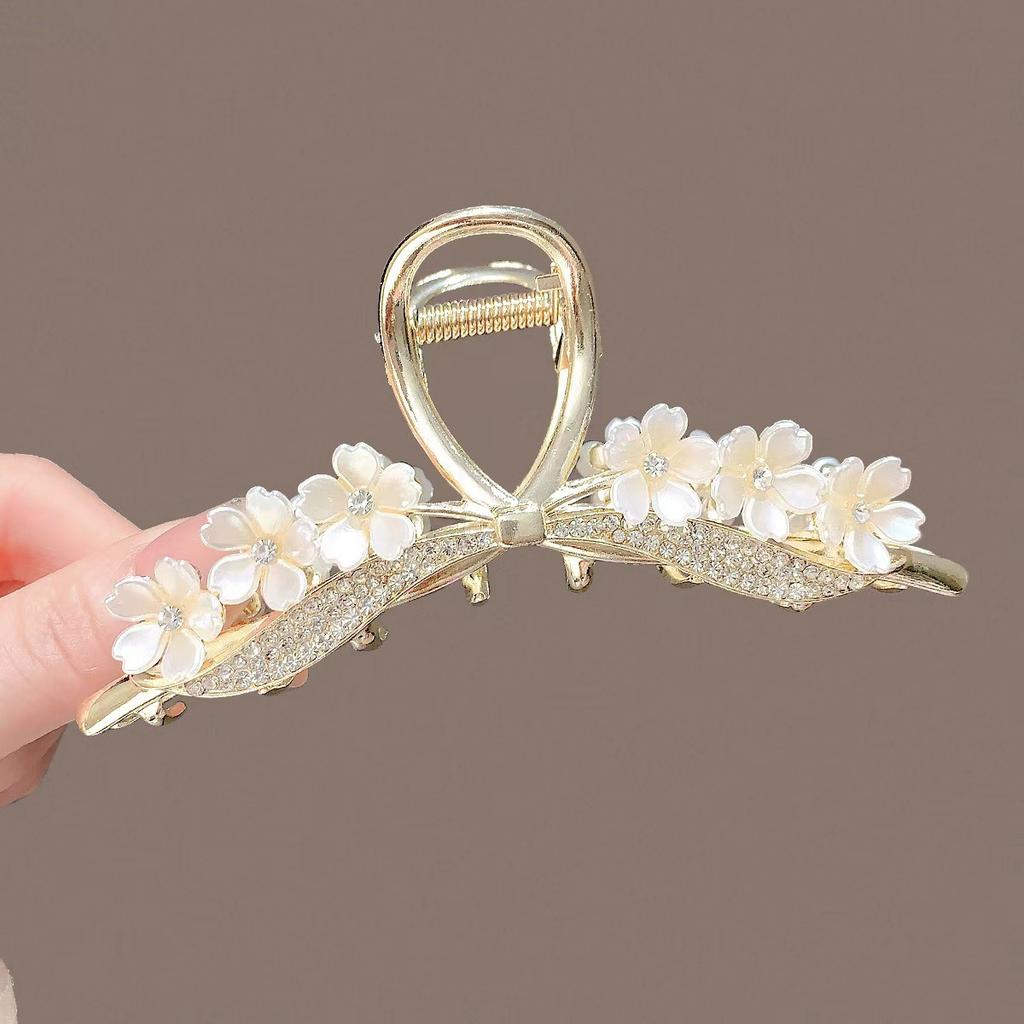 1 Stück Blume Krallenclip Perlenfransen Haarnadel Hinterkopf Hirnspule Mittelgroßer Haiklammer Haarspange Kopfschmuck