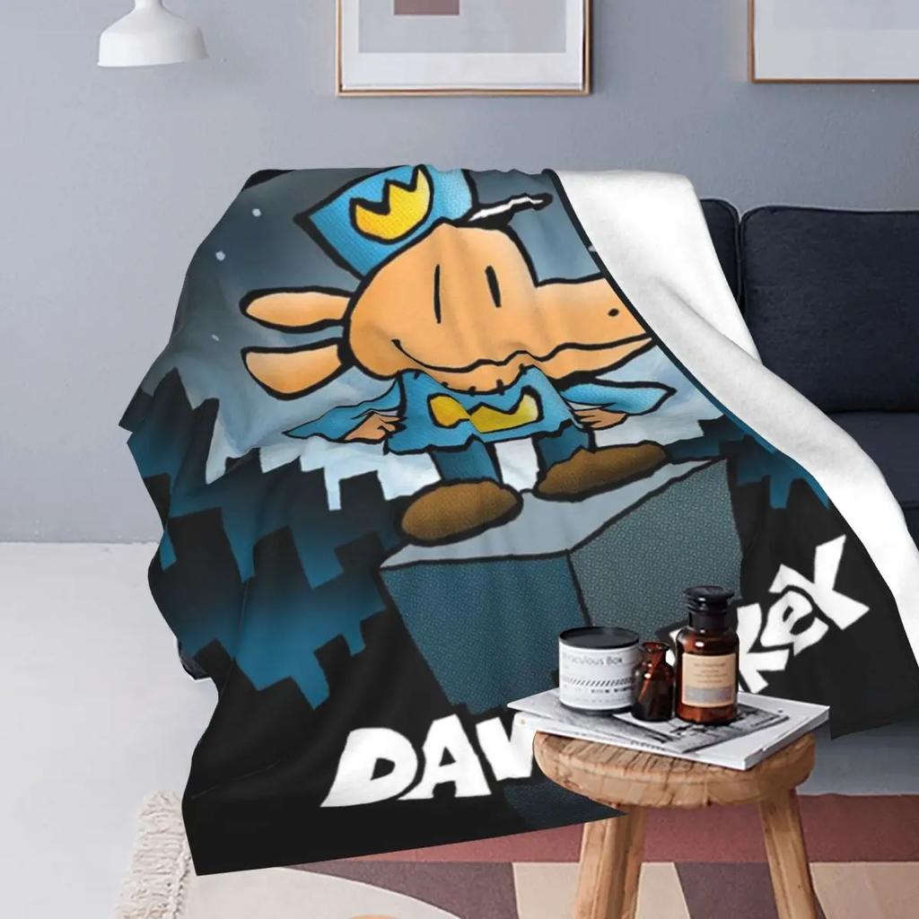 Throw Blanket Dog Man Dogman And Friend Micro Fleece Blanket Four Sizes Cartoon Portable Suitable For Sofa AntiPilling Blanket