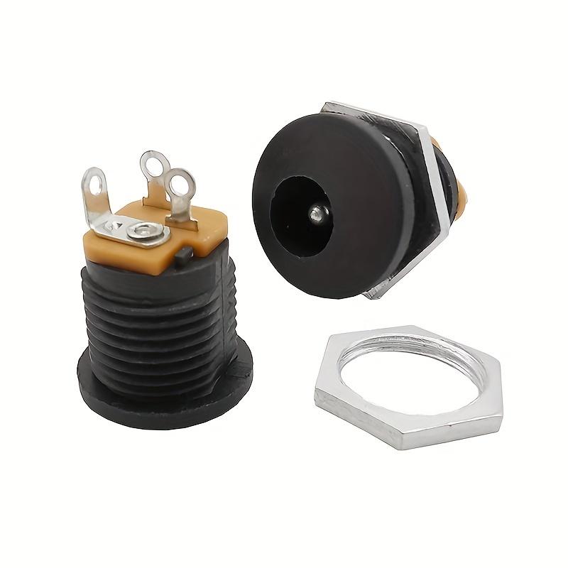 5Pairs DC12V 5.5 x 2.1mm Plastic Male Plugs DC Power Socket Female Jack Screw Nut Panel Mount Connector