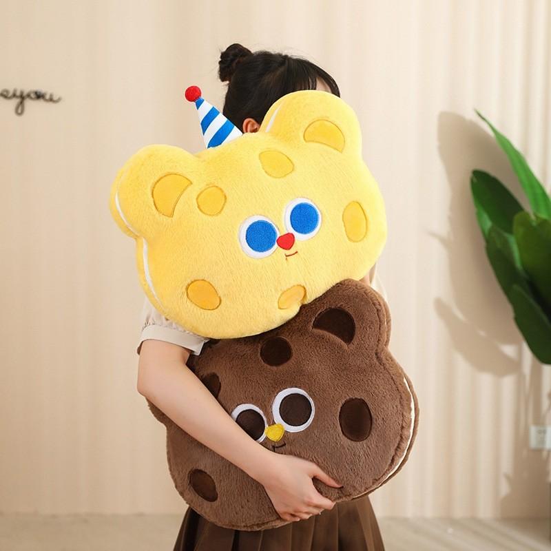 Bear Plush Cartoon Toy Pillow Blanket 2in1 Comfy Cushion Office Nap Gift Teens