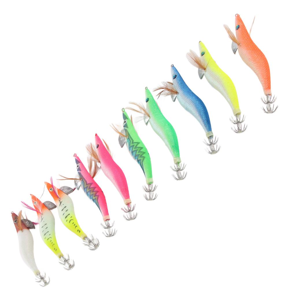 Hard Bait Luminous Squid Jig Sea Fishing Lure Shrimp Shaped Lifelike Saltwater Fishing Lures
