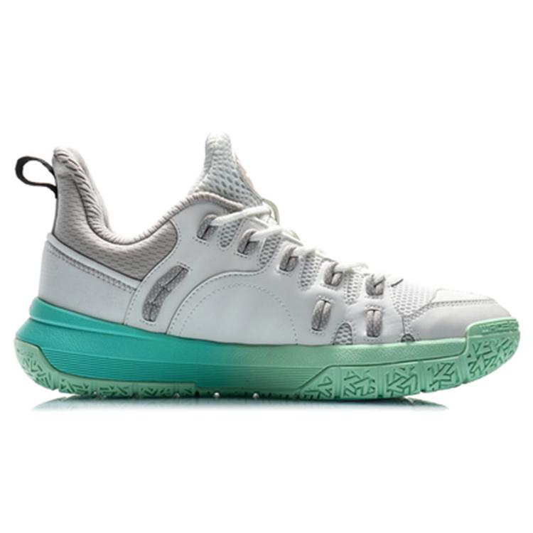 Li Ning WAY OF WADE Synthetic Leather Cushioning Low Top Basketball Shoes Men's White Green ABAQ055-5