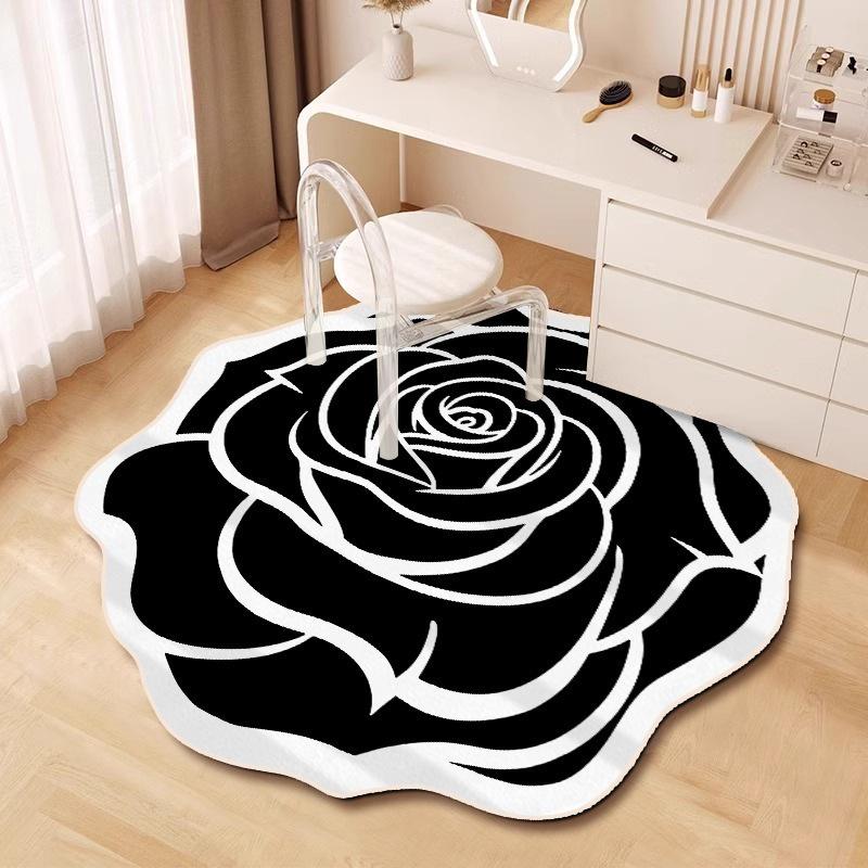 Rose-Shaped Diatom Mud Floor Mat - Stain-Resistant, Easy-to-Clean, for Bedroom or Living Room