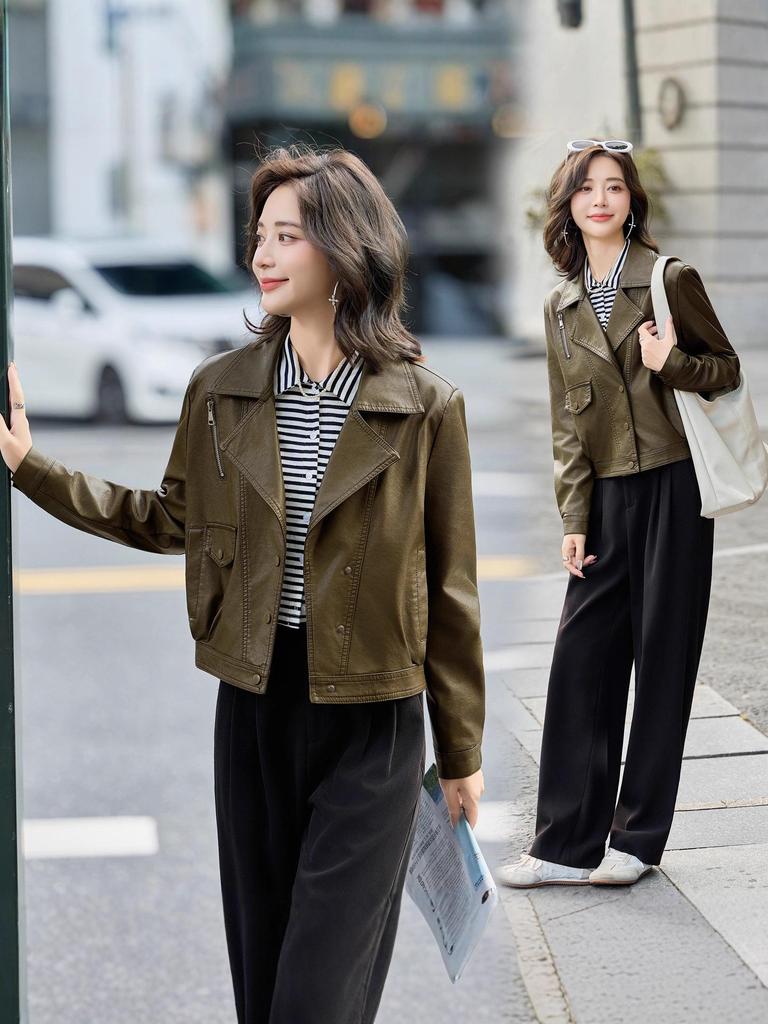 Damen Neue Slim Fit Lammlederjacke - High-End Marke, Frühling & Herbst Kollektion